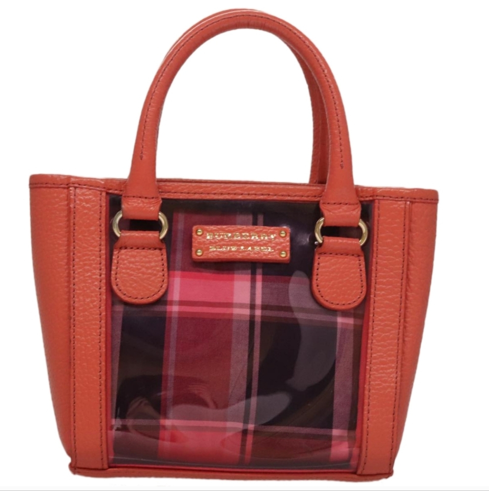 Burberry Orange, Red, Pink and Black Mini Tote Crossbody Bag Blue Lable - Picture 2 of 16